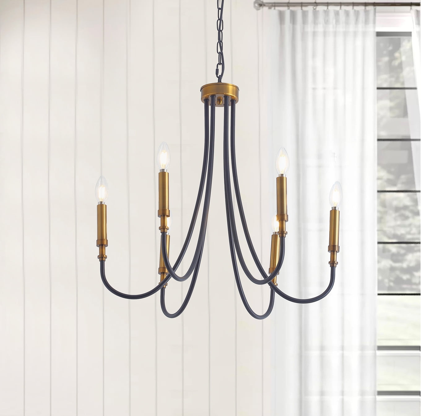 Aiwen 6 Lights Candle Like Chandelier Pendant Light Modern Home Hanging Lamp Fixture