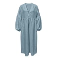 thumbnail image 7 of Sheghy Summer Dresses for Women 2026 Autumn Winter Deep V Neck Flowy Relaxed Fit Boho Midi Dress Light Blue XXXL, 7 of 7