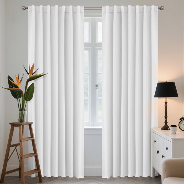 Cortinas Joydeco Blackout 60% blancas, 244 x 137 cm, 2 paneles