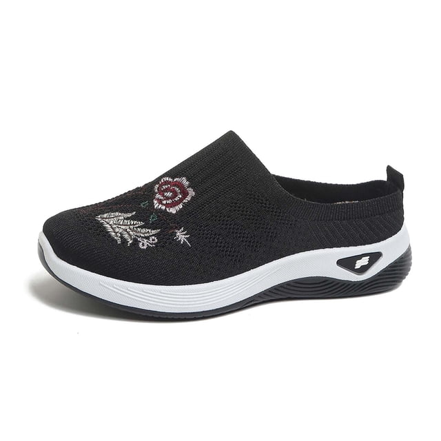 Slip on Casual Slippers Soft Insole Breathable Mesh Upper Easy Memory Foam Pedicure Style Spring Home Comfort