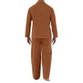 thumbnail image 3 of Mens Pajama Set Soft Long Sleeve Pajamas for Men Lightweight Button Up Sleepwear Lounge Pjs Outfits Light Brown XXL, 3 of 8