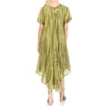 thumbnail image 2 of Sakkas Faye Cap Sleeved Cotton Caftan Cover Up Dress - Green - One Size Regular, 2 of 5