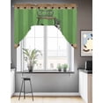 thumbnail image 3 of Golf Club Car Kitchen Curtains Swag Valance for Windows/Bathroom/Cafe, Green Grassland Wooden Grain Plaid Pattern Rod Pocket Drape Panel Swag Curtains Valance for Bedroom/Living Room 56"x36", 3 of 6