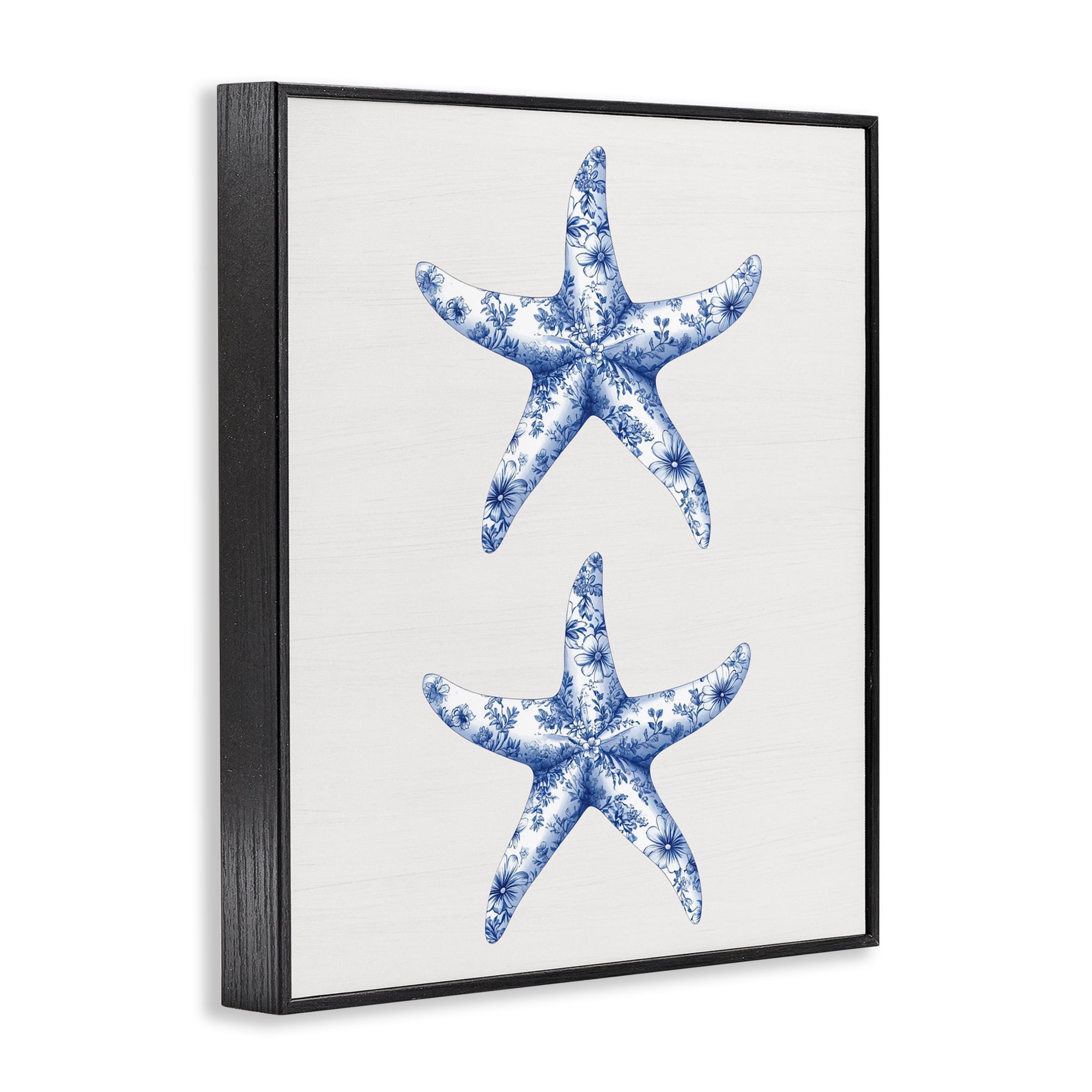 Vintage Toile Starfish Black Framed Giclee Art, design by Lettered and Lined