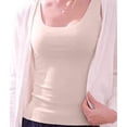 thumbnail image 3 of Women'S Sleeveless Square Neck Tank Top Double Layer Basic Crop Tops Summer Fitness Workout Pale Pinkish Gray M, 3 of 9