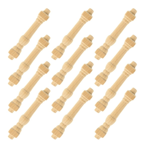 FRCOLOR 24pcs Miniature Wooden Handrails Spindles Dollhouse Furniture Model For Bedroom And Living Room For Diy Craft Decor Diy Spindles Unfinished