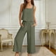 thumbnail image 2 of Mujer Pantalones Casual 2 Piezas Trajes Blusa sin Mangas con Bolsillos Sueltos Conjuntos de Salón, 2 of 9