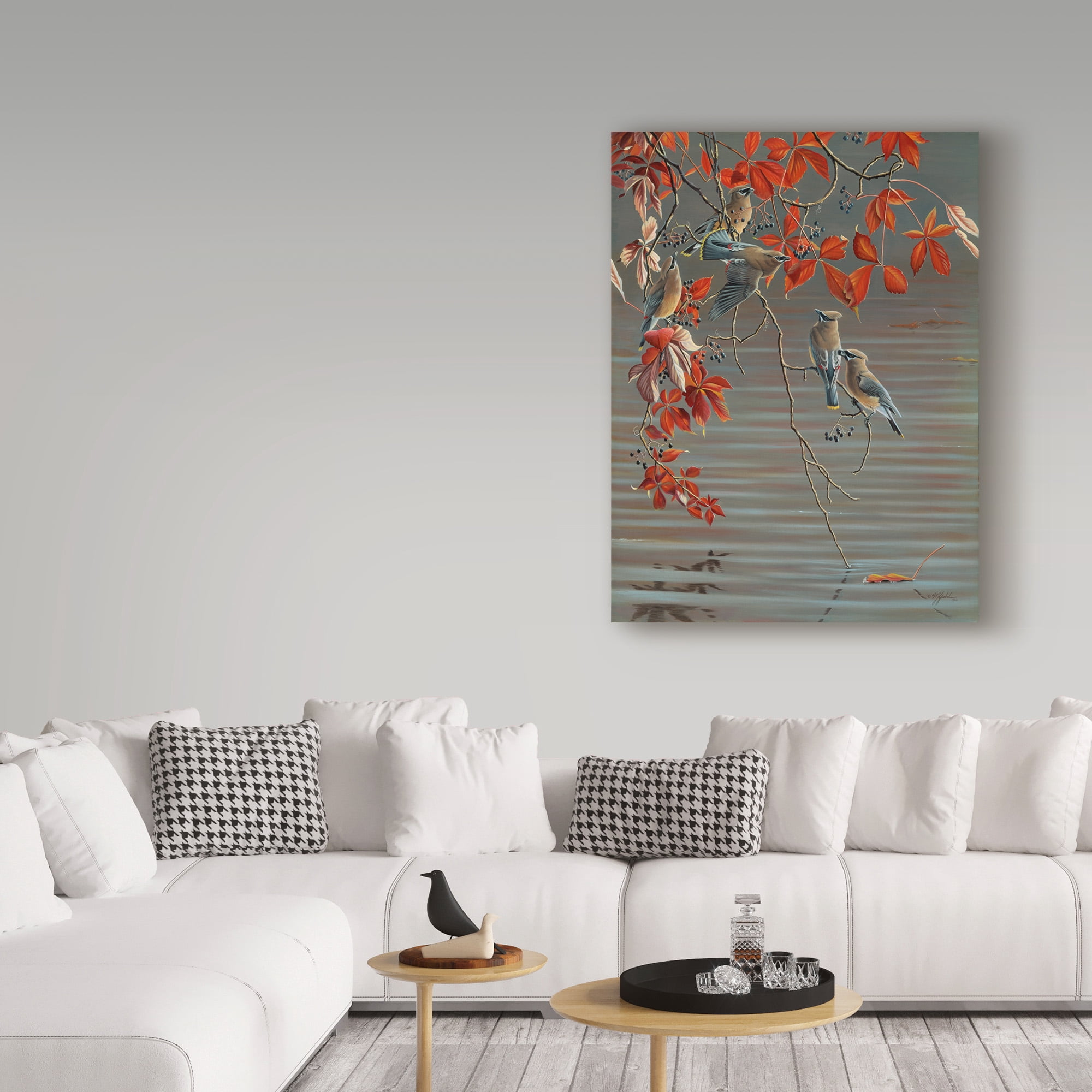 Trademark Fine Art 'Autumn Harvest Cedar Waxwing' Canvas Art by Wilhelm Goebel