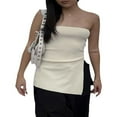 thumbnail image 1 of Femmes Sexy Bustier Tube Top Été Sans Manches Fente Bandeau Y2k Slim Fit Réservoir Bustier Top, 1 of 6