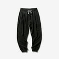 thumbnail image 6 of NoxwB (M-8XL)Men's Big and Tall Casual Fleece Lightweight Solid Loose Pants Daily Home Sweatpants Elastic Waist Drawstring Tapered Trouser with Pockets Black 6XL, 6 of 7