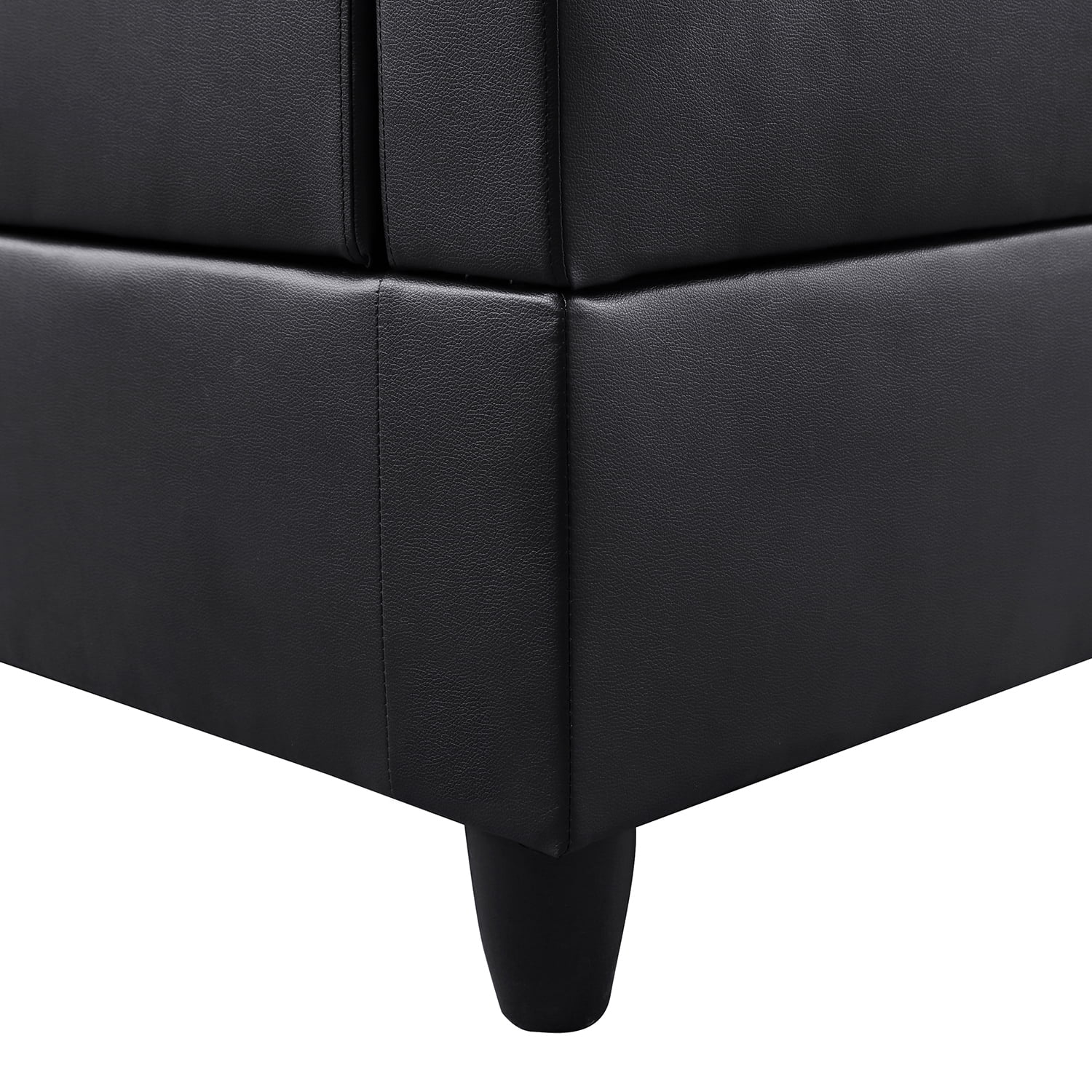 Hommoo L-Shaped Sectional Couch, Living Room Furniture Suitable for Small Space,Black(No Ottoman)
