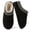 Black, variant on BERANMEY Cozy Platform Fuzzy Slippers for Women and Men Short Ankle Slippers with Anti-Slip Sole Lined with Warm Furry Perfect for Indoor & Outdoor Use