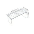 thumbnail image 3 of Foldable Desktop Organizer with Double Layer Shelf for Monitor, Books, and Office Supplies, White Plastic and Metal Storage Rack in White, 3 of 6
