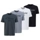 thumbnail image 1 of s.Oliver Camiseta para hombre, pack de 4 - básica, estampado logo, cuello redondo, algodón Blanco/gris claro/gris oscuro/negro 2XL (XX-Large), 1 of 5