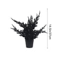 thumbnail image 3 of Decoración de planta en maceta de aguja de pino negro artificial de Halloween | Decoración de plástico realista para interiores | Centro de mesa de mesa | Fácil mantenimiento | 14.5in | 1 pieza, 3 of 8