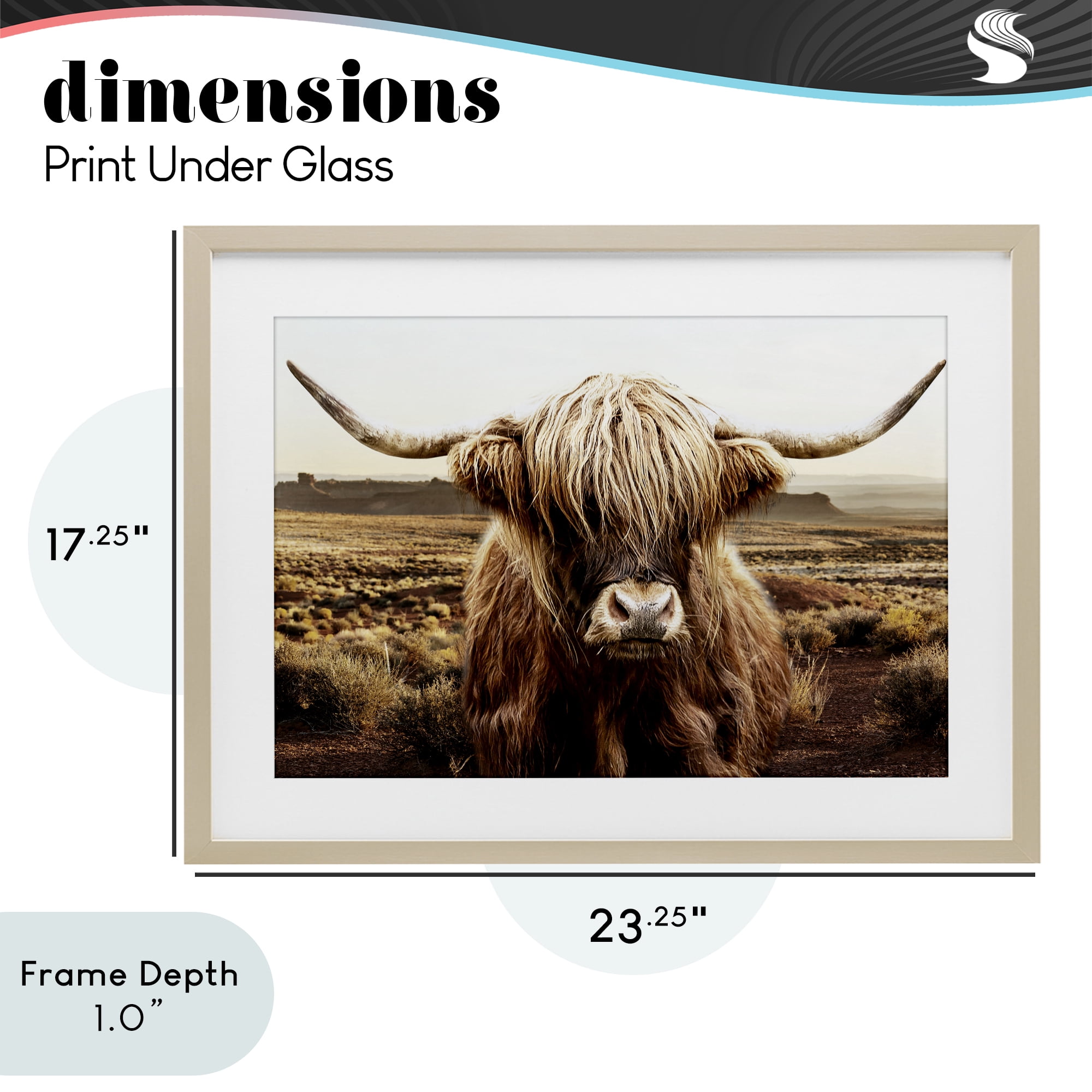 Stupell Industries Rugged Vegetation Cattle Portrait Birch Framed Print Under Glass, design by CAD Designs