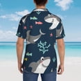 thumbnail image 6 of Haiem Friendly Smiling Sharks Printed Hawaiian Shirt for Men - Men’s Casual Beach Summer Shirts - Stretch Fabric with Modern Fit-X-Large, 6 of 9