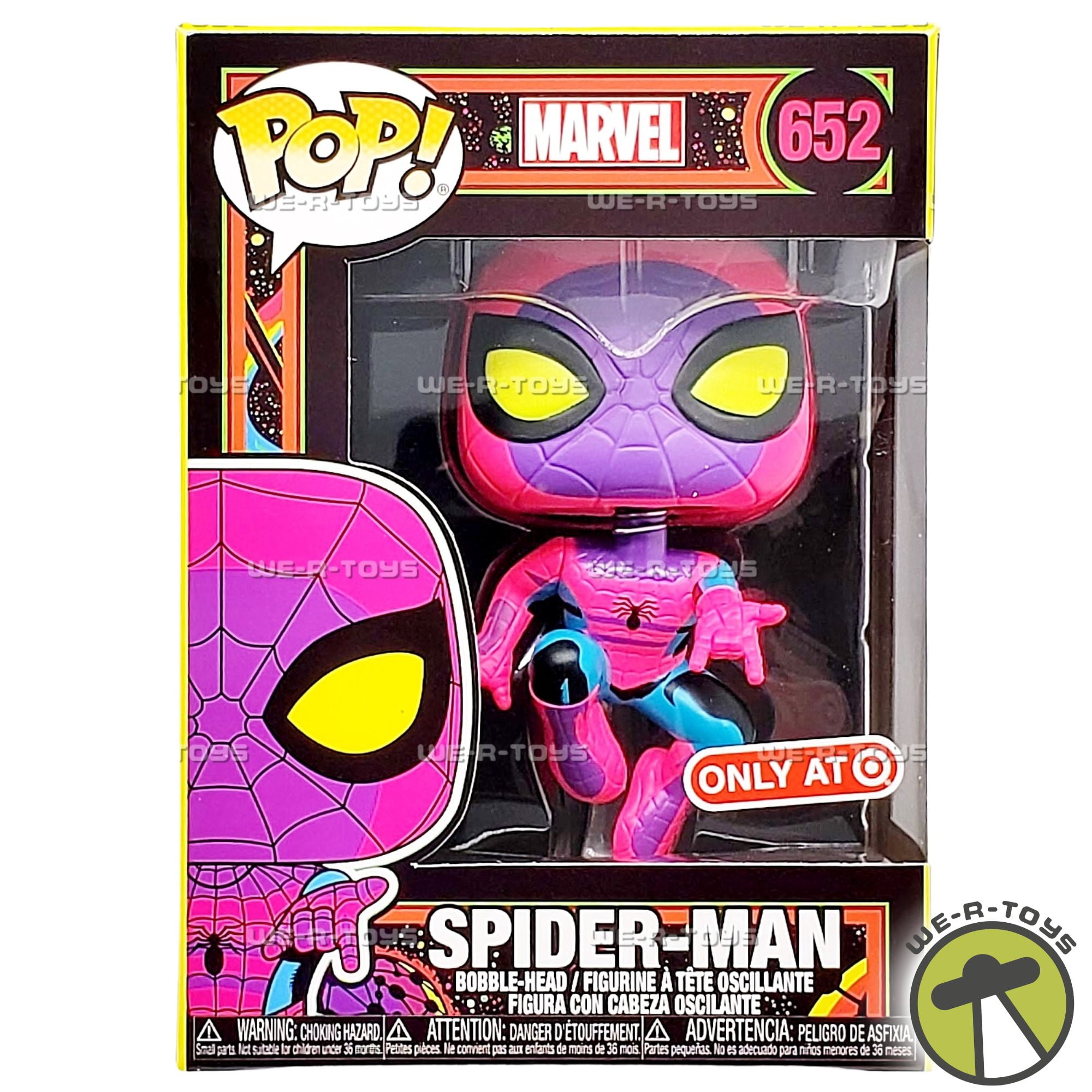 Funko Pop! Marvel: Blacklight Spider-Man Vinyl Figure Exclusive Black Light Edition Spiderman