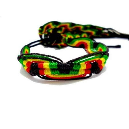 - Friendship Flat Bracelets Rasta Colors- SET OF 5- From Peru