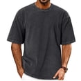 thumbnail image 1 of Camiseta Adorejoy Oversize Vintage Lavada para Hombre - Negra, 1 of 8