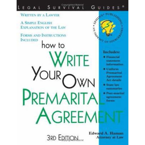 Pre-Owned How to Write Your Own Premarital Agreement: With Forms (Legal Survival Guides) (Paperback) 1572481560 9781572481565