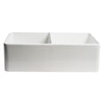thumbnail image 3 of Pemberly Row White Smooth Apron 33" x 18" Double Bowl Fireclay Farm Sink, 3 of 9