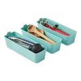 thumbnail image 4 of Mainstays 3-Pack Flexible Plastic Drawer Organizer Storage Bins, Kitchen Drawer, Desk Drawer and Bathroom Drawer Organizer Containers, Green, 10.4" x 3.2" x 2.9", 4 of 10