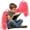 Hot Pink, variant on Cheer Collection Kids Size Reading Pillow with Arms - Black