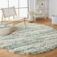 thumbnail image 2 of SAFAVIEH Hudson Jack Abstract Shag Area Rug, Ivory/Green, 5' x 5' Round, 2 of 11