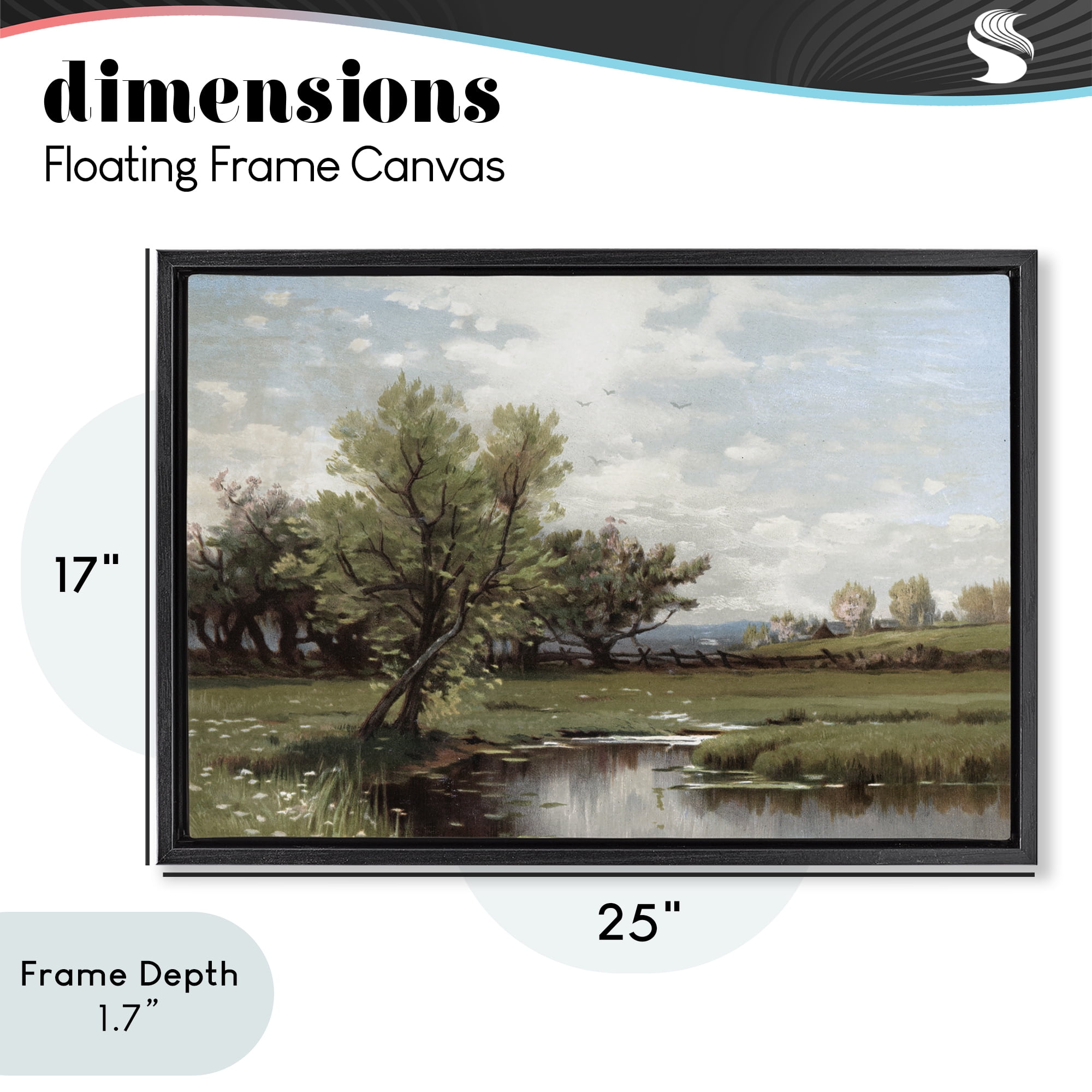 Stupell Industries Ecstatic Spring Landscape Black Framed Floater Canvas Wall Art, design by Lula Bijoux & co.