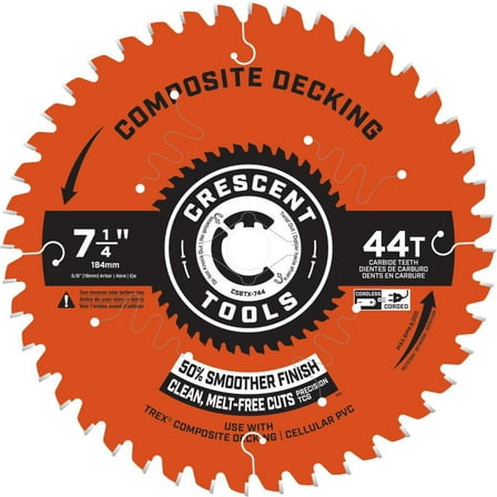 Crescent Circular Saw Blade Composite Decking 7 1/4In X 44T