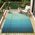 thumbnail image 4 of SUNDEREY Outdoor Rug 5'x8', Waterproof Reversible Plastic Straw Mat for Patio, RV & Camping - Lightweight Carpet for Deck, Balcony & Backyard, Teal, 4 of 9