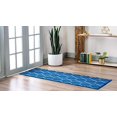 thumbnail image 2 of Unique Loom 3151583 2 x 10 ft. Geometric Trellis Frieze Runner Rug, Navy Blue, 2 of 2