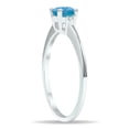 thumbnail image 3 of SZUL Women's Blue Topaz and Diamond Classic Band in 10K White Gold, 3 of 5