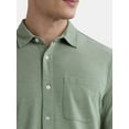 thumbnail image 3 of George Men's and Big Men's Knit Button-Up Shirt with Short Sleeves, Sizes S-3XL, 3 of 5