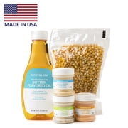 Nostalgia KPK400 Hot Air & Kettle Popcorn Kit, 3 Seasonings, Oil, Popcorn Kernels