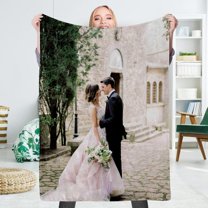Custom Blanket Personalised Blanket with Photos Customised Blankets Custom Throw Blanket for Family Birthday Wedding Gift Sofa Bedroom