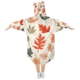 thumbnail image 2 of FORMRS Wearable Blanket Hoodie with Sleeves for Kids Cozy Flannel Sweatshirt, Red Autumn Leaves, 2 of 7