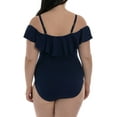 thumbnail image 2 of La Blanca Women's Off The Shoulder One Piece Swimsuit Blue Size 22W, 2 of 3