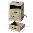thumbnail image 6 of Nightstand with Charging Station, Farmhouse Nightstands with 2 Drawers Storage Side Table Bedside Cabinet for Bedroom Living Room, 6 of 11