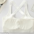 thumbnail image 6 of UQJfacai Girls Sports Training Bra Kids Athletic Cross Back Seamless Padded Bras Camis Dance Yoga Crop Tops 5-15 Years, 6 of 7