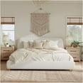 thumbnail image 2 of JERFIT Size Modern Upholstered Bed Frame with Linen Fabric and Solid Wood Legs White, 2 of 10
