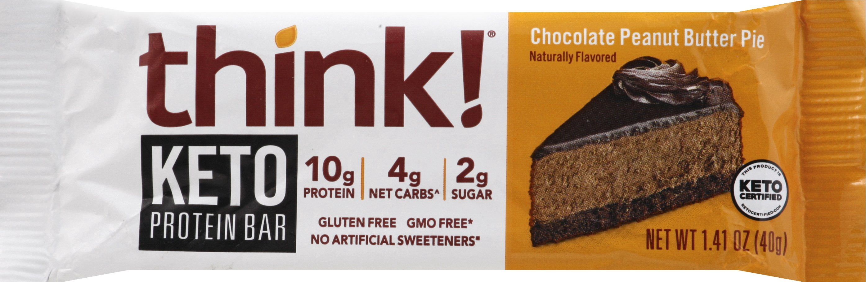 Think Chocolate Peanut Butter Pie Keto Protein Bar 1 41 Ounce 10 Per Case Walmart Com Walmart Com