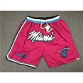 thumbnail image 1 of Miami Heat Retro Embroidered Zipper Pocket Shorts Basketball Pants Embroidered Shorts, 1 of 2