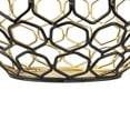 thumbnail image 5 of Northlight Small Geometric Cage Iron Pillar Candle Holder - 11" - Black and Gold, 5 of 6
