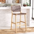 thumbnail image 2 of SAFAVIEH Adah Rectangle Mid Back Bar Stool, Cognac/Natural, 2 of 13