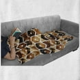 thumbnail image 6 of Watercolor Soft Flannel Fleece Throw Blanket, Chevron Geometric Motifs in Dark Coffee Colors Zigzag Tribal, Cozy Plush for Indoor and Outdoor Use, 60" x 80", Brown Caramel Pale Brown, by Ambesonne, 6 of 6
