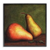 Stupell Industries Pears Still Life Food & Beverage Painting Black Framed Art Print Wall Art, 24 x 24