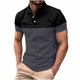 thumbnail image 1 of Camisetas Elvqul para Hombre Casuales Elástica Gris Gym Manga Corta de Bloques de Color con Solapa Botones, 1 of 2