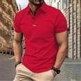 thumbnail image 2 of YDLCAFD European Pure Color and Versatile Men Casual Loose Collar Button Open Collar Ribbed Sports Short Sleeved Shirt, 2 of 6